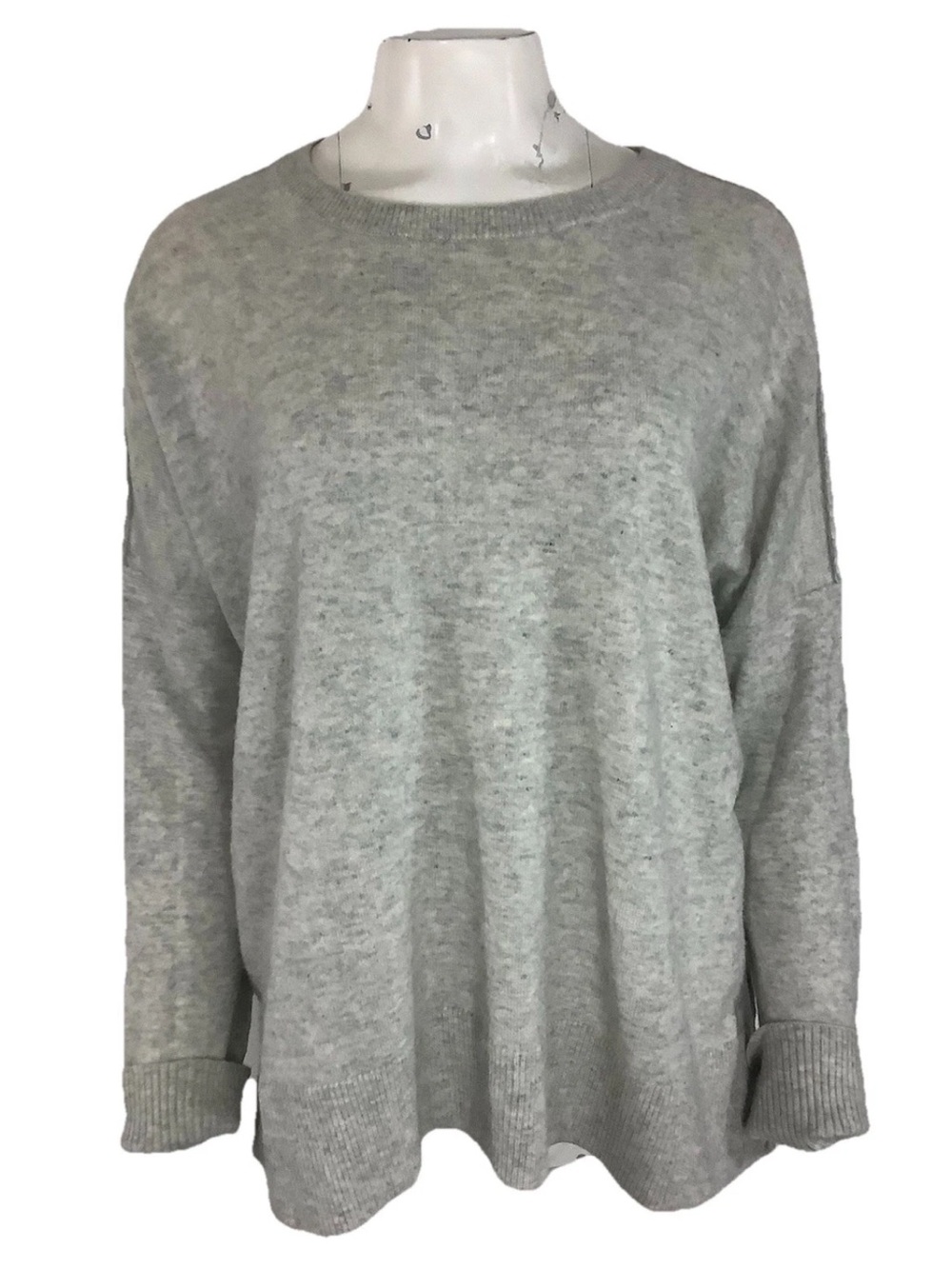 Derek Lam 10 Crosby Womens Sz L? 100% Cashmere Pullover Tunic Sweater Gray